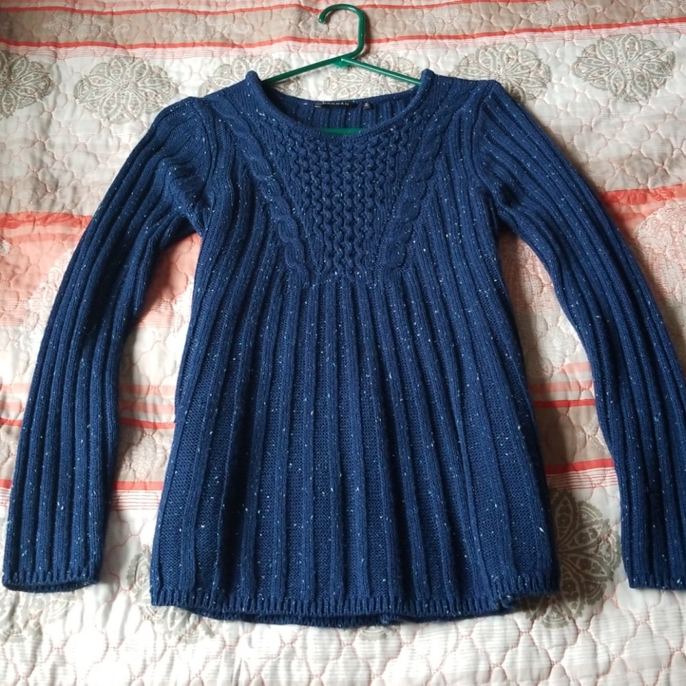 Blue long sleeve winter sweater